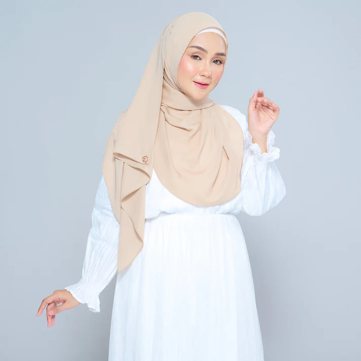 Semi Instant Sarongje | Chiffon Silk in Latte