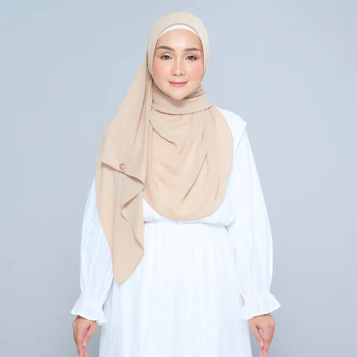 Semi Instant Sarongje | Chiffon Silk in Latte