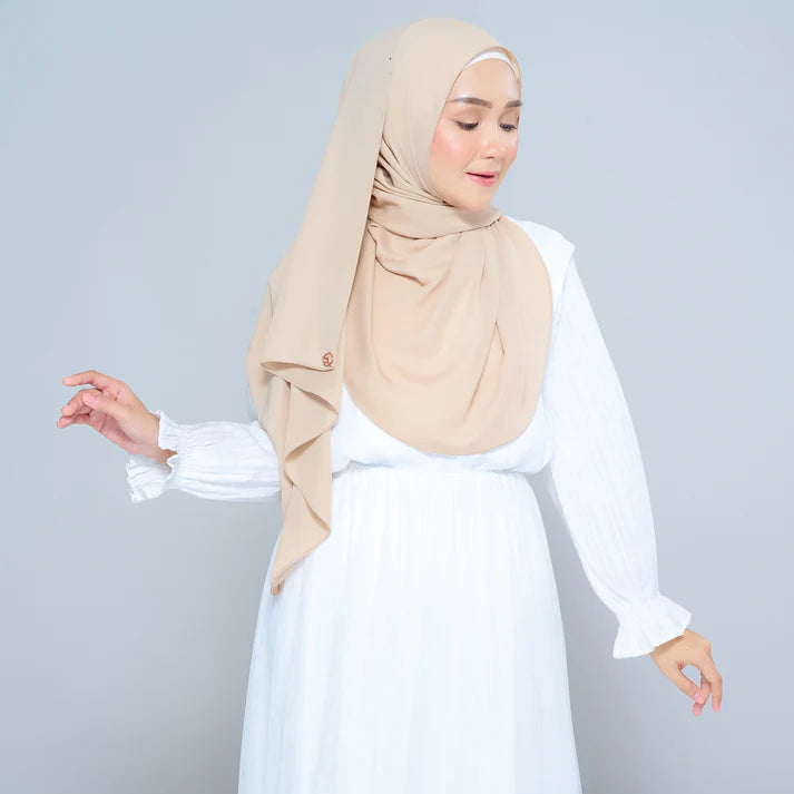 Semi Instant Sarongje | Chiffon Silk in Latte