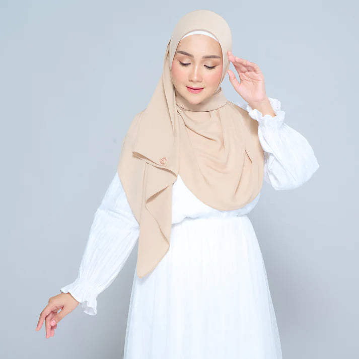 Semi Instant Sarongje | Chiffon Silk in Latte