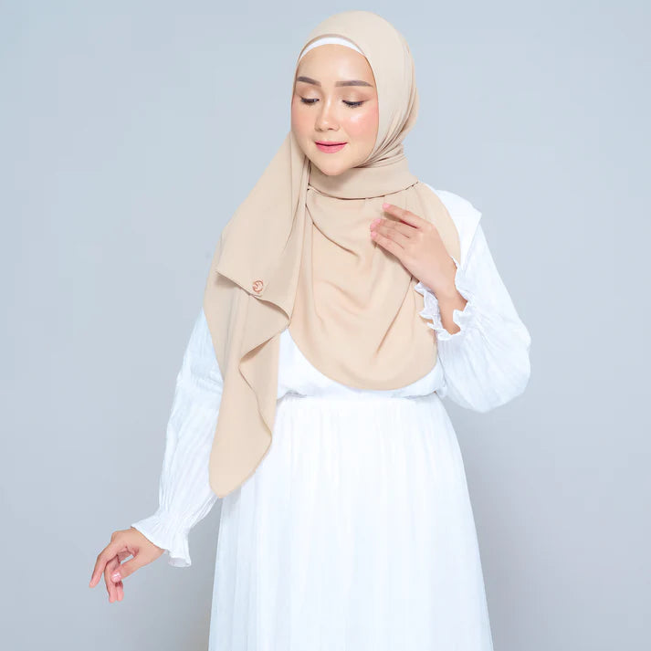 Semi Instant Sarongje | Chiffon Silk in Latte