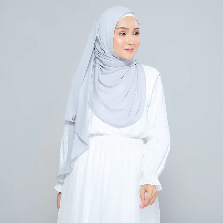 Semi Instant Sarongje | Chiffon Silk in Light Grey