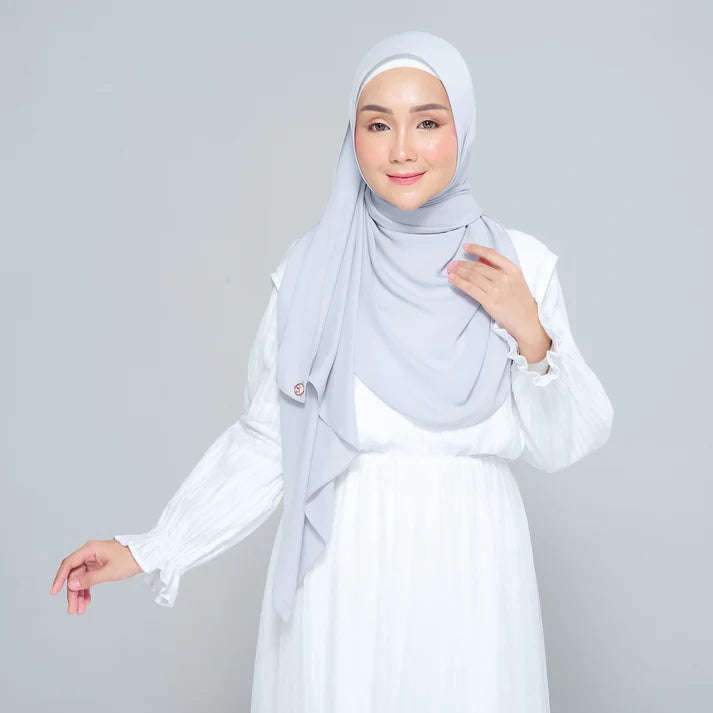 Semi Instant Sarongje | Chiffon Silk in Light Grey