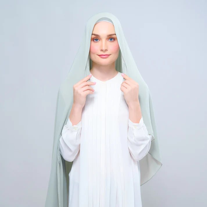 Instant Tag n' Go Shawl | Chiffon Silk in Matcha Green