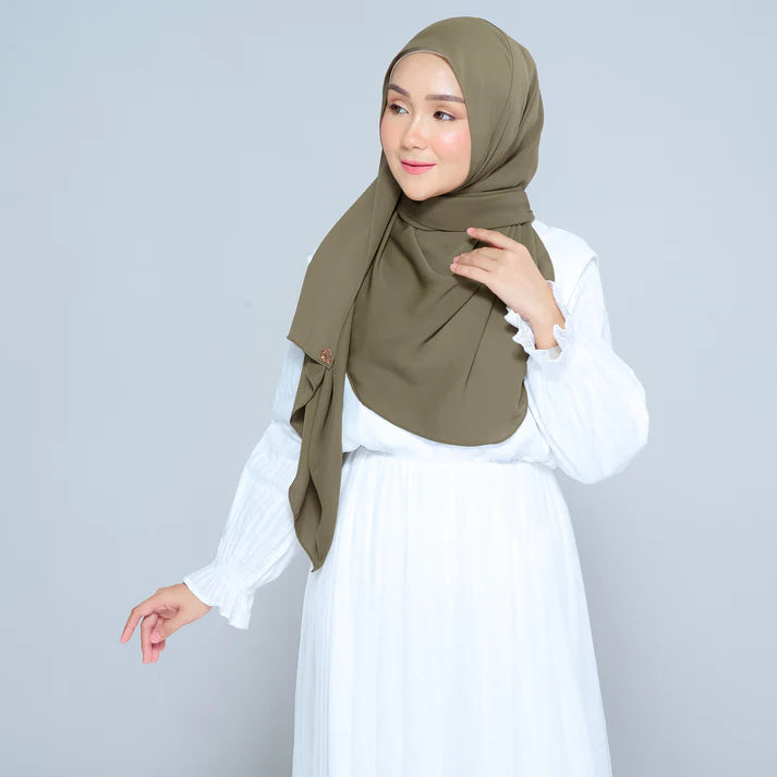 Semi Instant Sarongje | Chiffon Silk in Olive