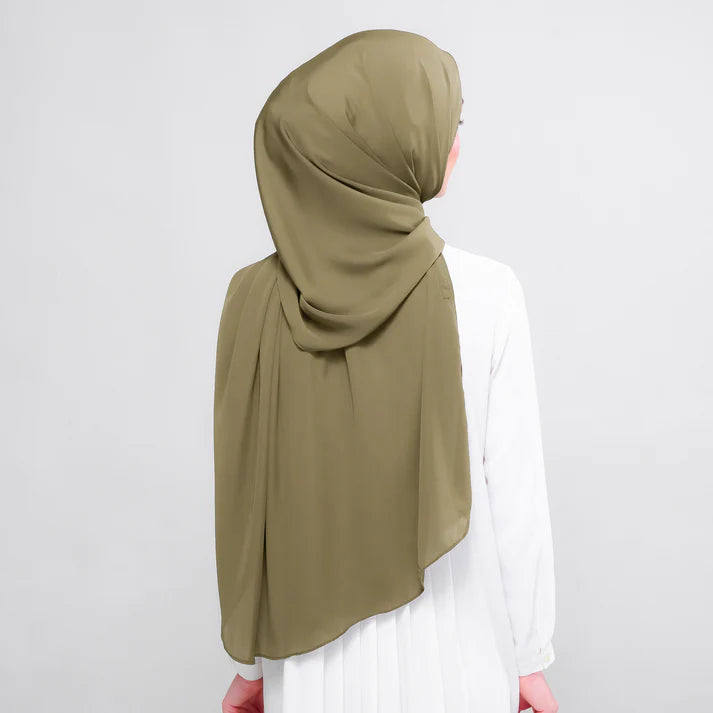 Instant Tag n' Go Shawl | Chiffon Silk in Olive