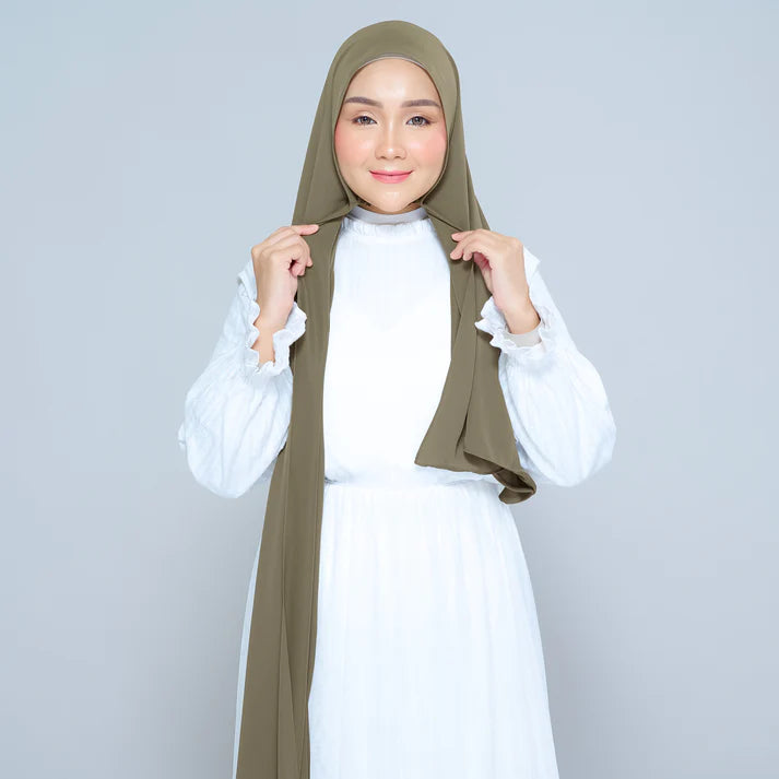 Semi Instant Sarongje | Chiffon Silk in Olive