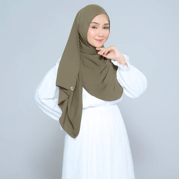 Semi Instant Sarongje | Chiffon Silk in Olive