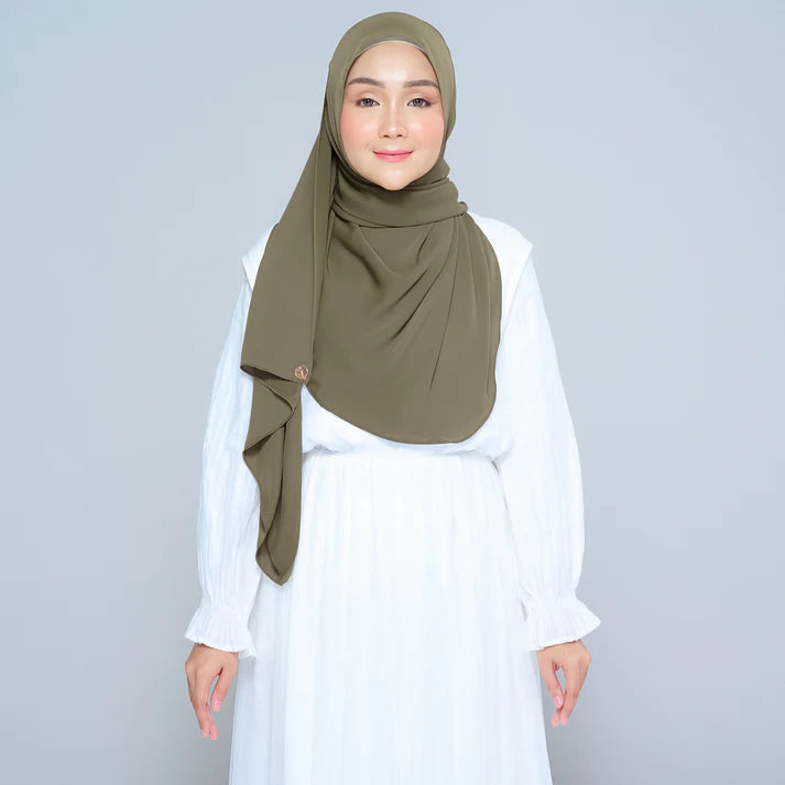 Semi Instant Sarongje | Chiffon Silk in Olive