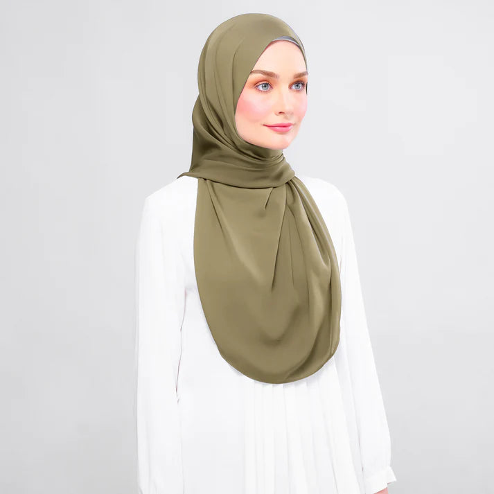 Instant Tag n' Go Shawl | Chiffon Silk in Olive
