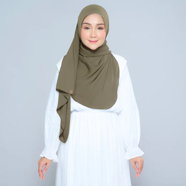 Semi Instant Sarongje | Chiffon Silk in Olive