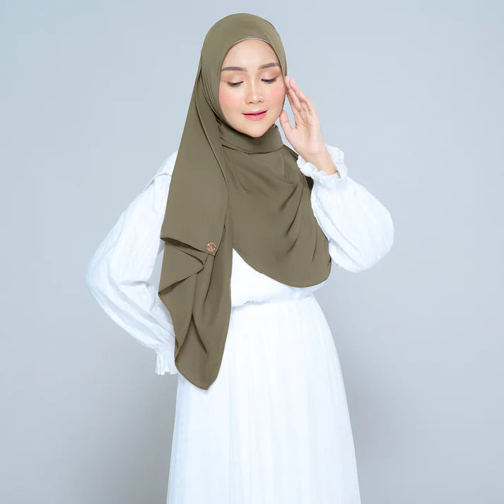 Semi Instant Sarongje | Chiffon Silk in Olive