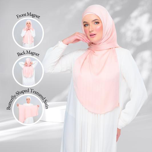 Tag & Go Textured Satin | Bawal Butterfly in Peachy Blush