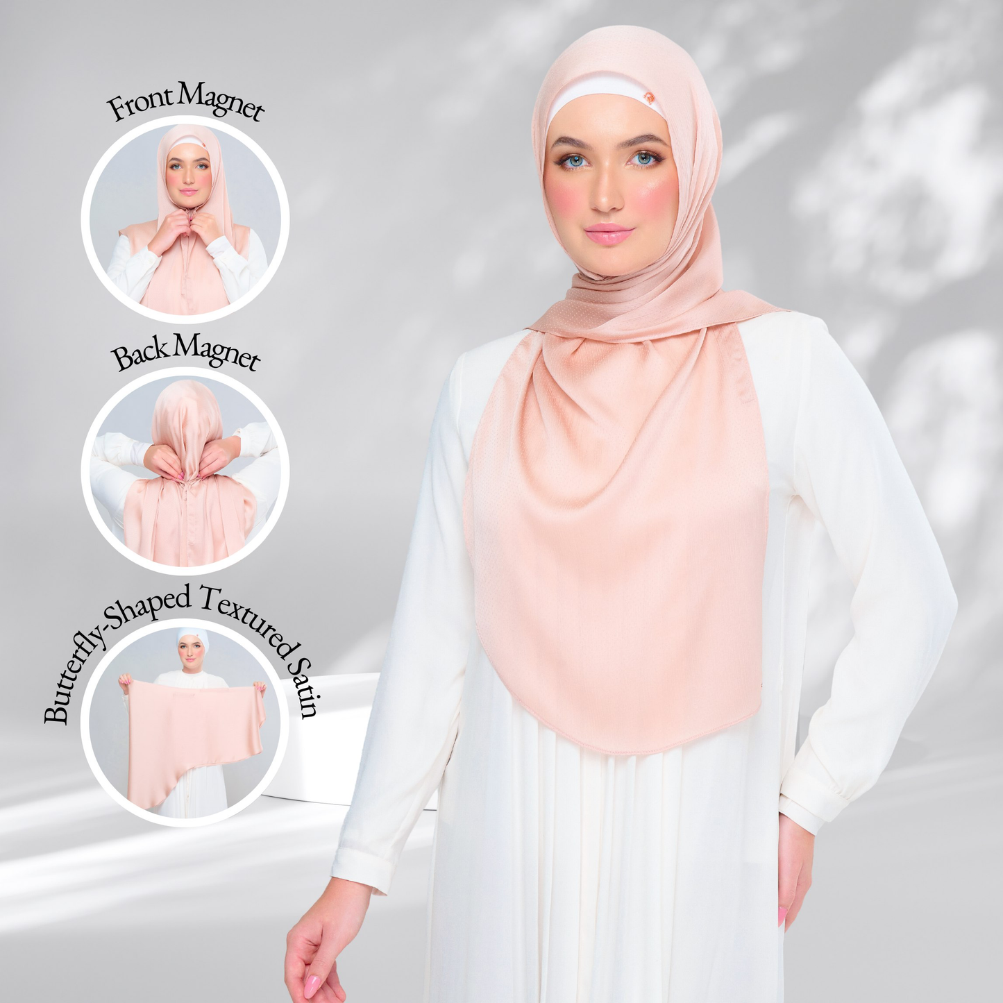 Instant Tag n' Go Butterfly | Textured Satin in Rose Gold