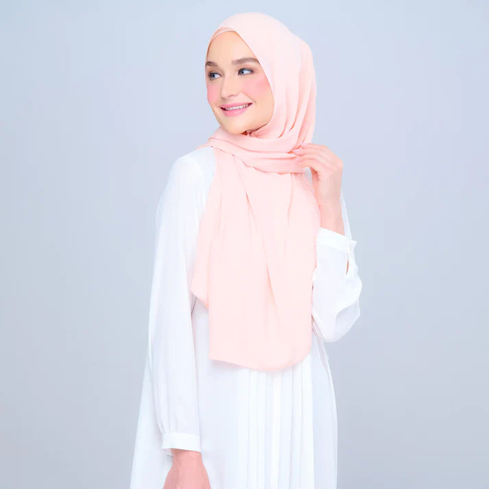Instant Tag n' Go Shawl | Chiffon Silk in Light Salmon