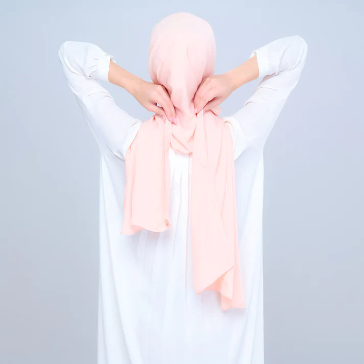 Instant Tag n' Go Shawl | Chiffon Silk in Light Salmon