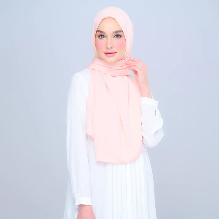 Instant Tag n' Go Shawl | Chiffon Silk in Light Salmon