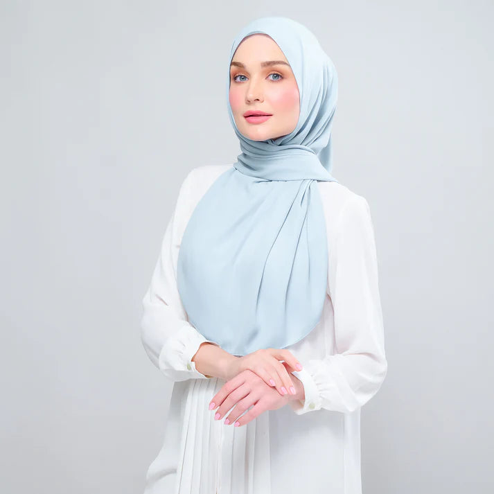 Instant Tag n' Go Shawl | Chiffon Silk in Sky Blue