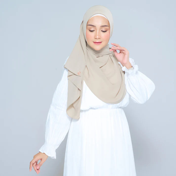 Semi Instant Sarongje | Chiffon Silk in Taupe