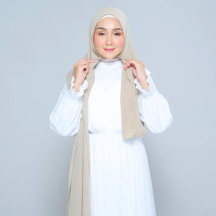 Semi Instant Sarongje | Chiffon Silk in Taupe