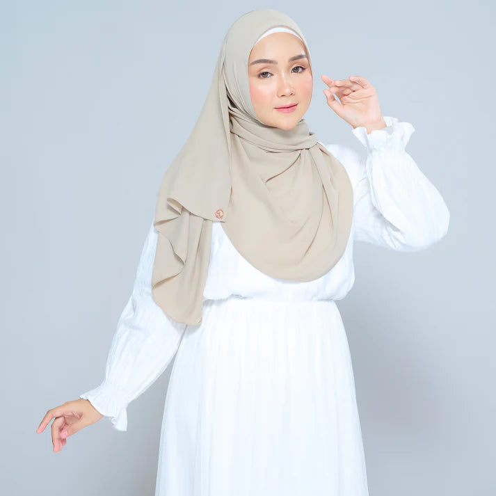 Semi Instant Sarongje | Chiffon Silk in Taupe