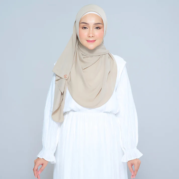Semi Instant Sarongje | Chiffon Silk in Taupe