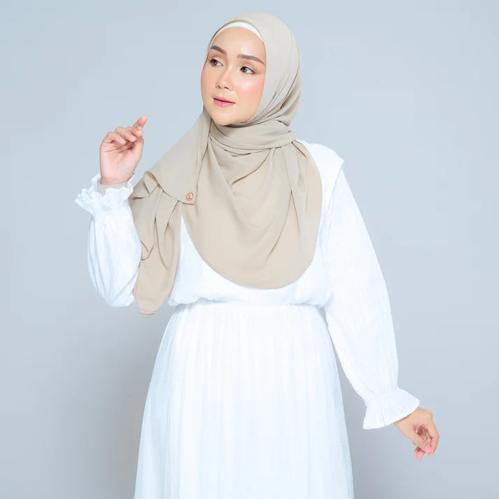 Semi Instant Sarongje | Chiffon Silk in Taupe