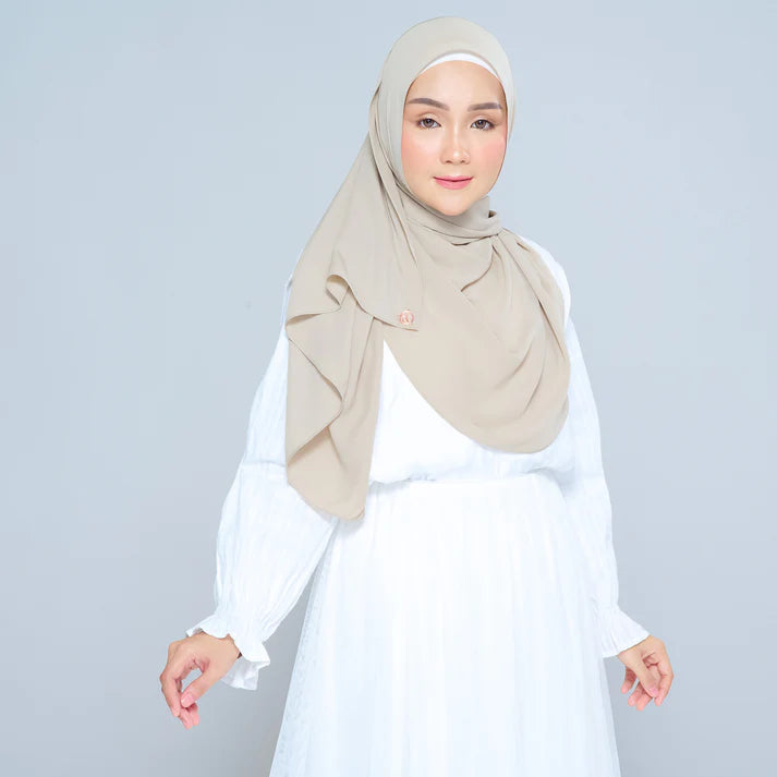 Semi Instant Sarongje | Chiffon Silk in Taupe