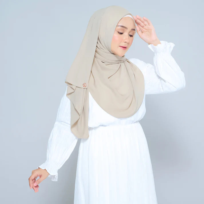 Semi Instant Sarongje | Chiffon Silk in Taupe