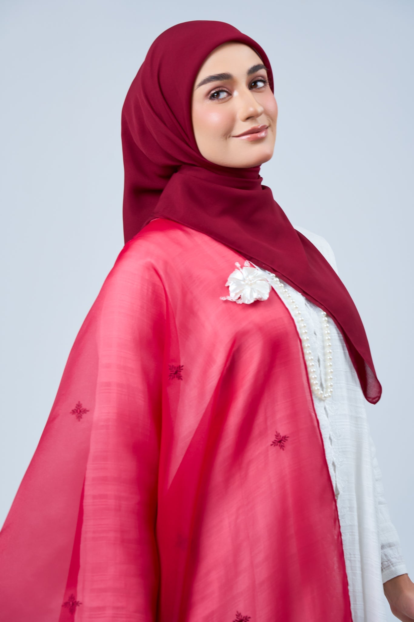 2IN1 Rhea Raya Set in Mawar [Maroon]