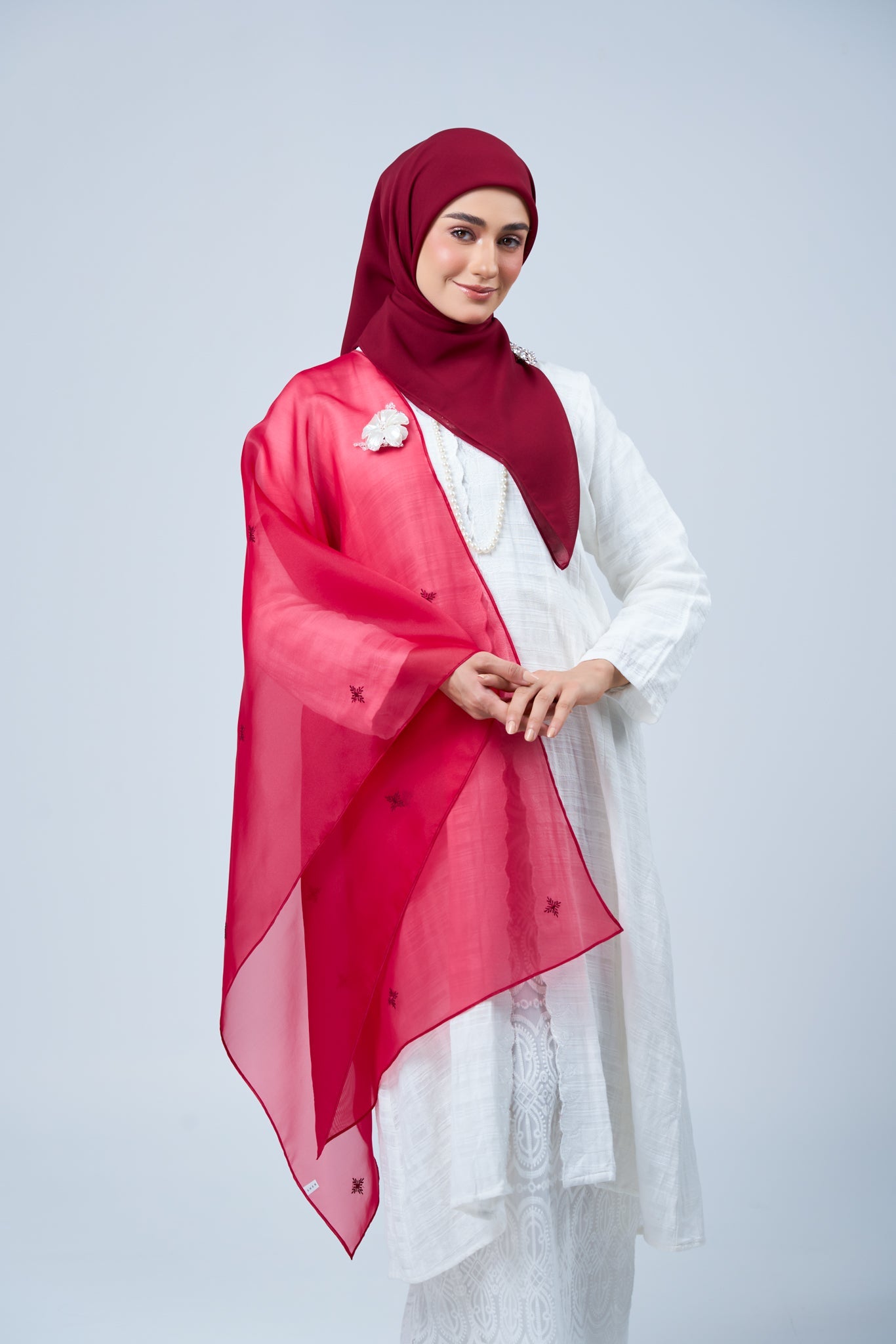 2IN1 Rhea Raya Set in Mawar [Maroon]