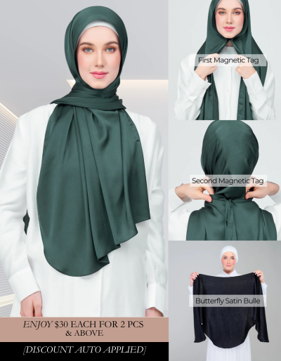 Instant Tag n' Go Butterfly | Satin Bulle in Emerald Green