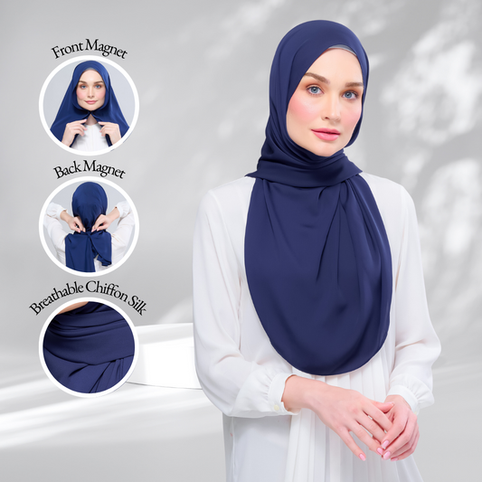 Instant Tag & Go B2 | Chiffon Silk 1.0 in Navy Blue