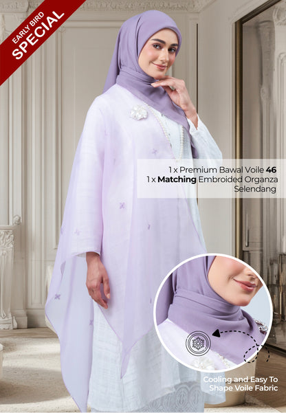 2IN1 Rhea Raya Set in Melur [Heather Purple]