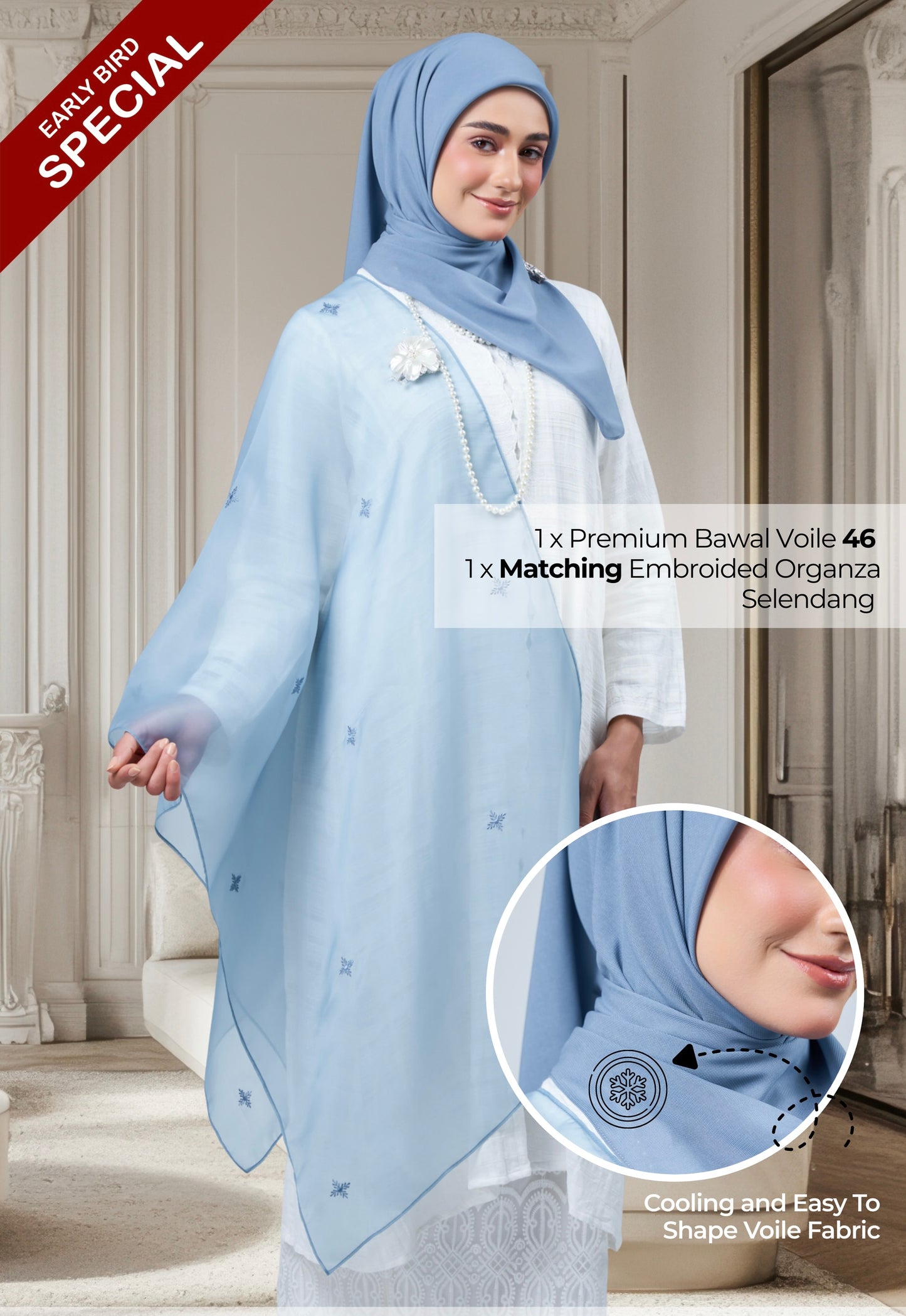 2IN1 Rhea Raya Set in Laila [Deep Blue]