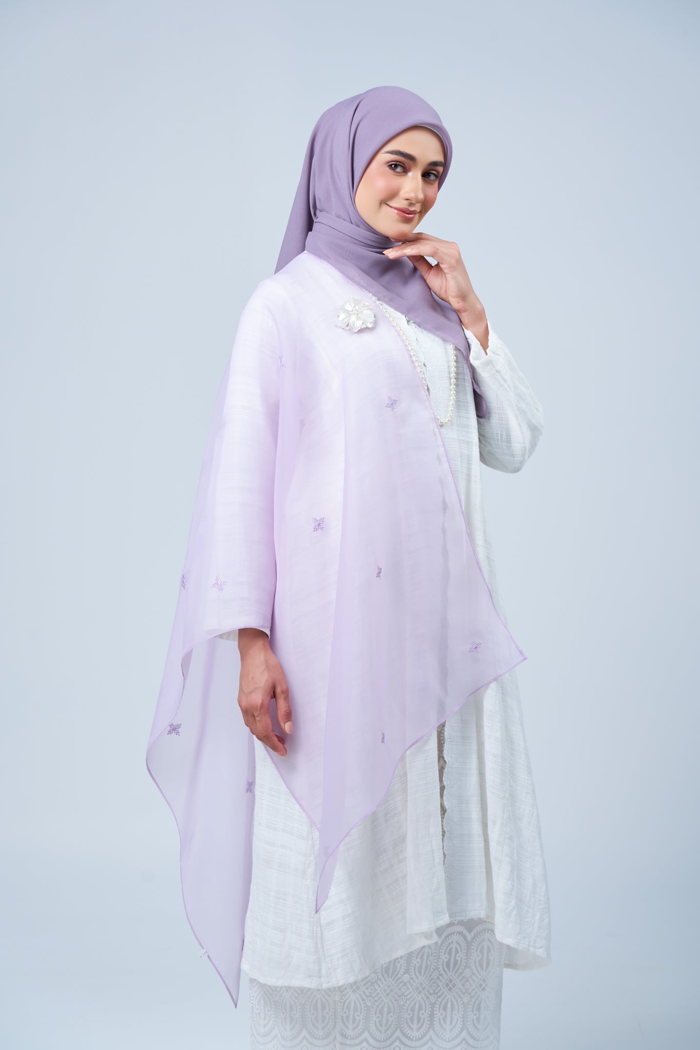 2IN1 Rhea Raya Set in Melur [Heather Purple]
