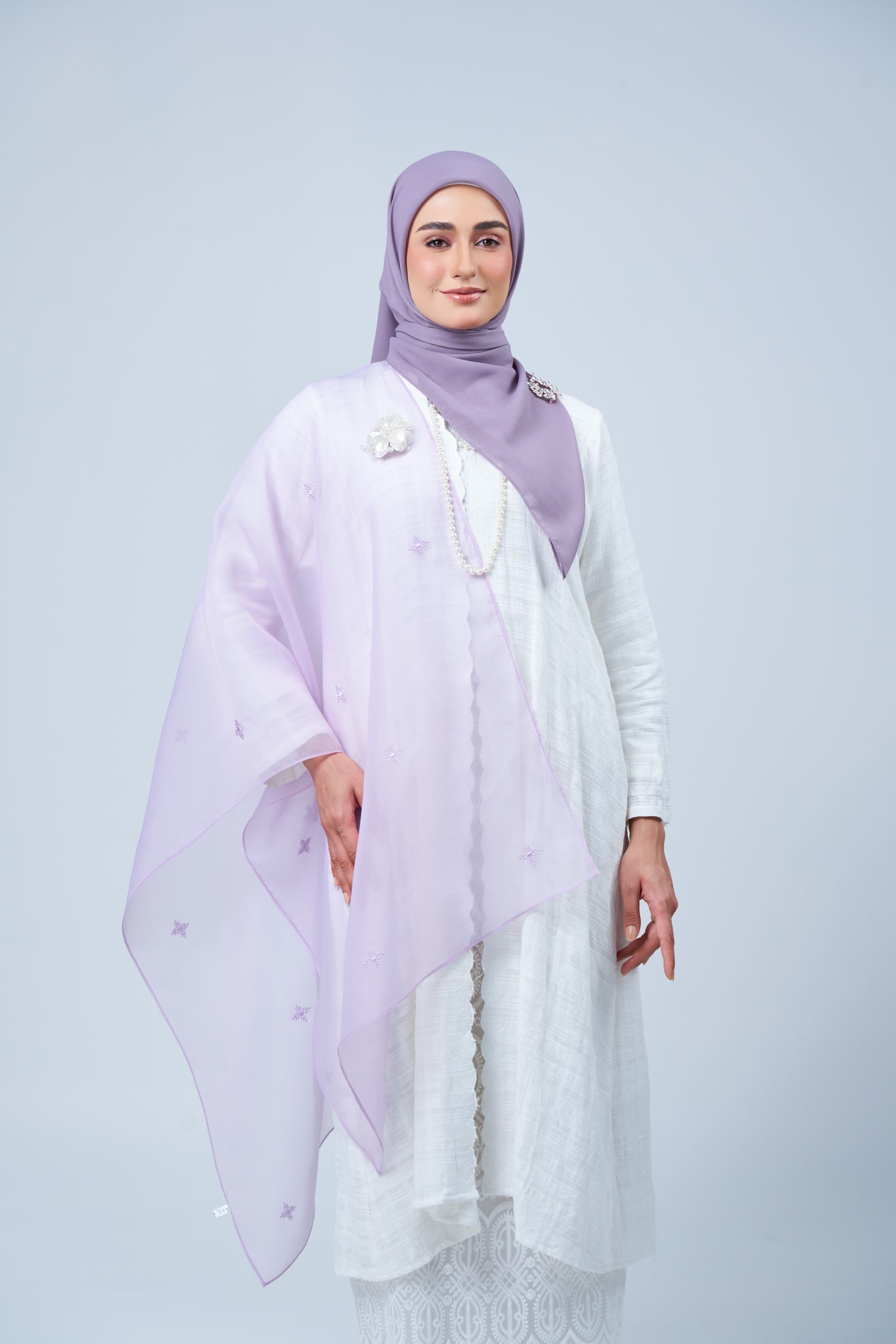 2IN1 Rhea Raya Set in Melur [Heather Purple]