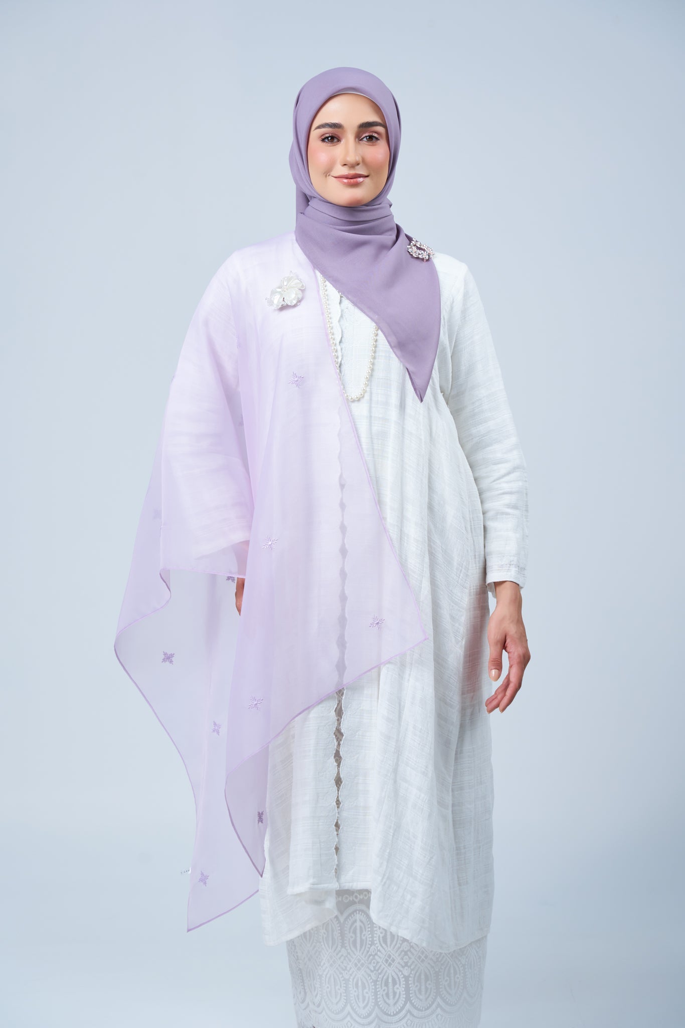 2IN1 Rhea Raya Set in Melur [Heather Purple]