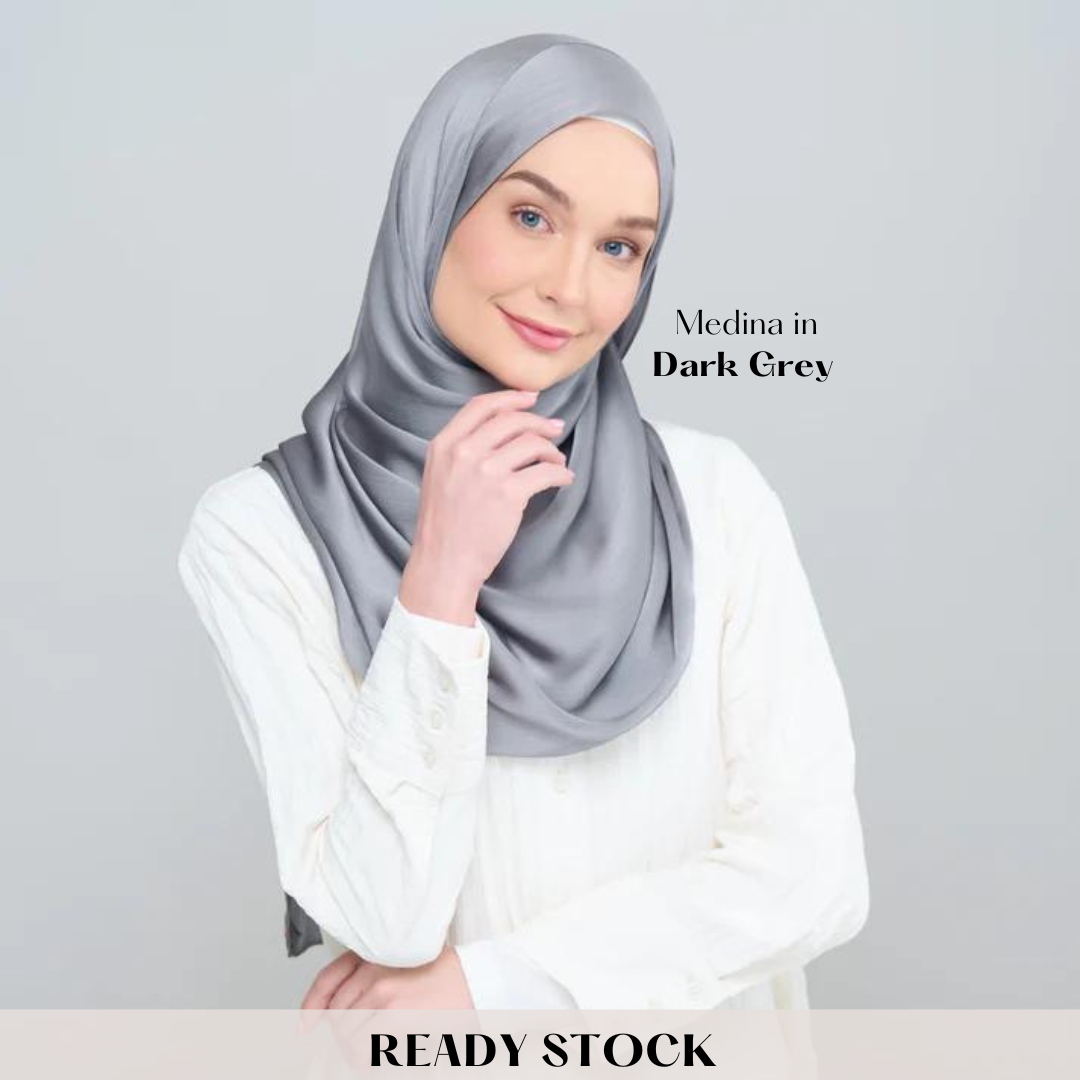 Medina Silk Shawl in Dark Grey