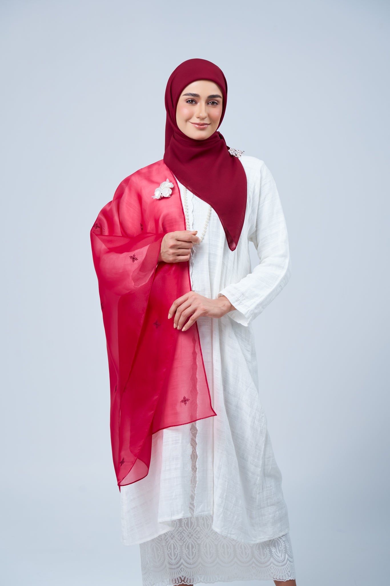 2IN1 Rhea Raya Set in Mawar [Maroon]