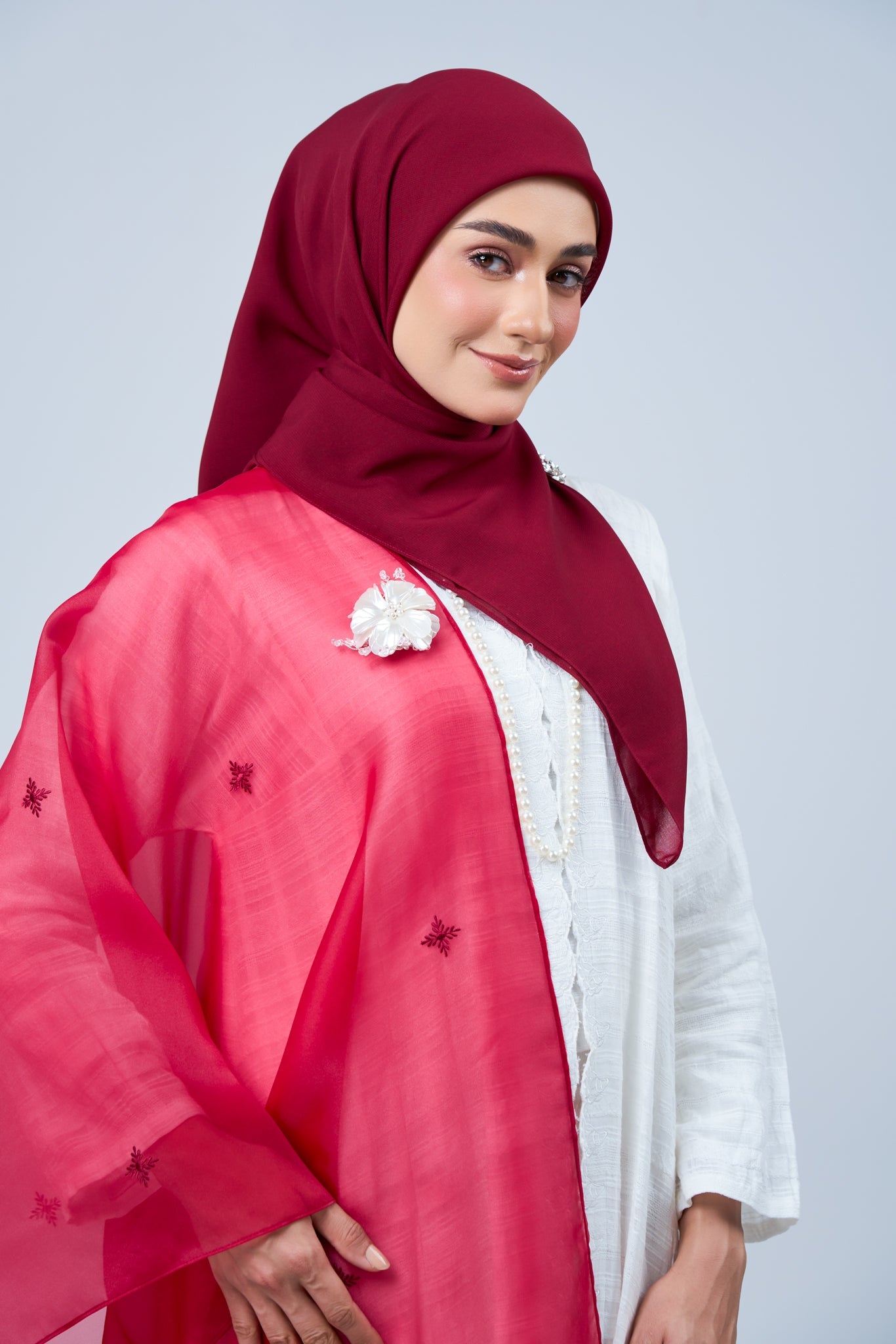 2IN1 Rhea Raya Set in Mawar [Maroon]