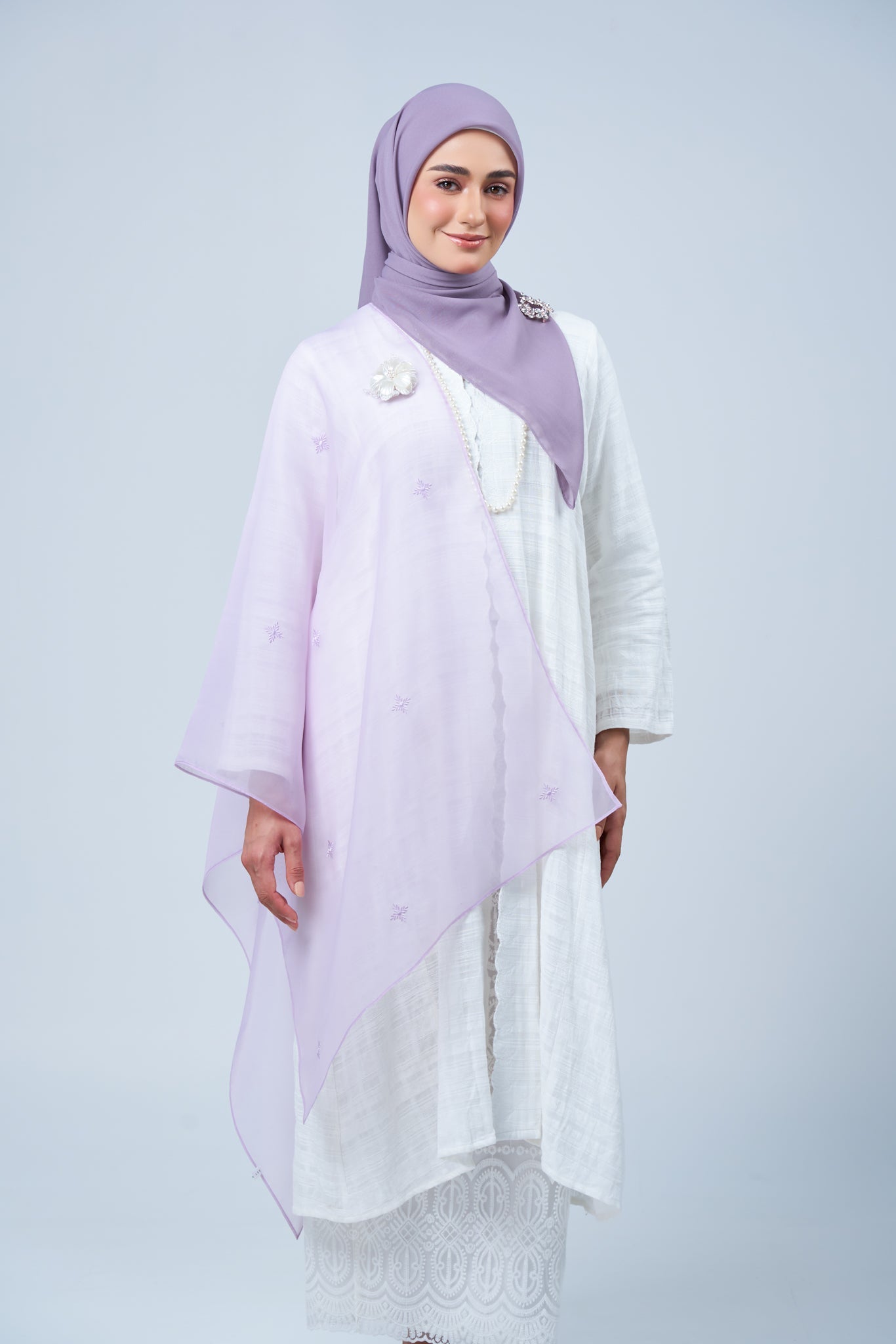2IN1 Rhea Raya Set in Melur [Heather Purple]