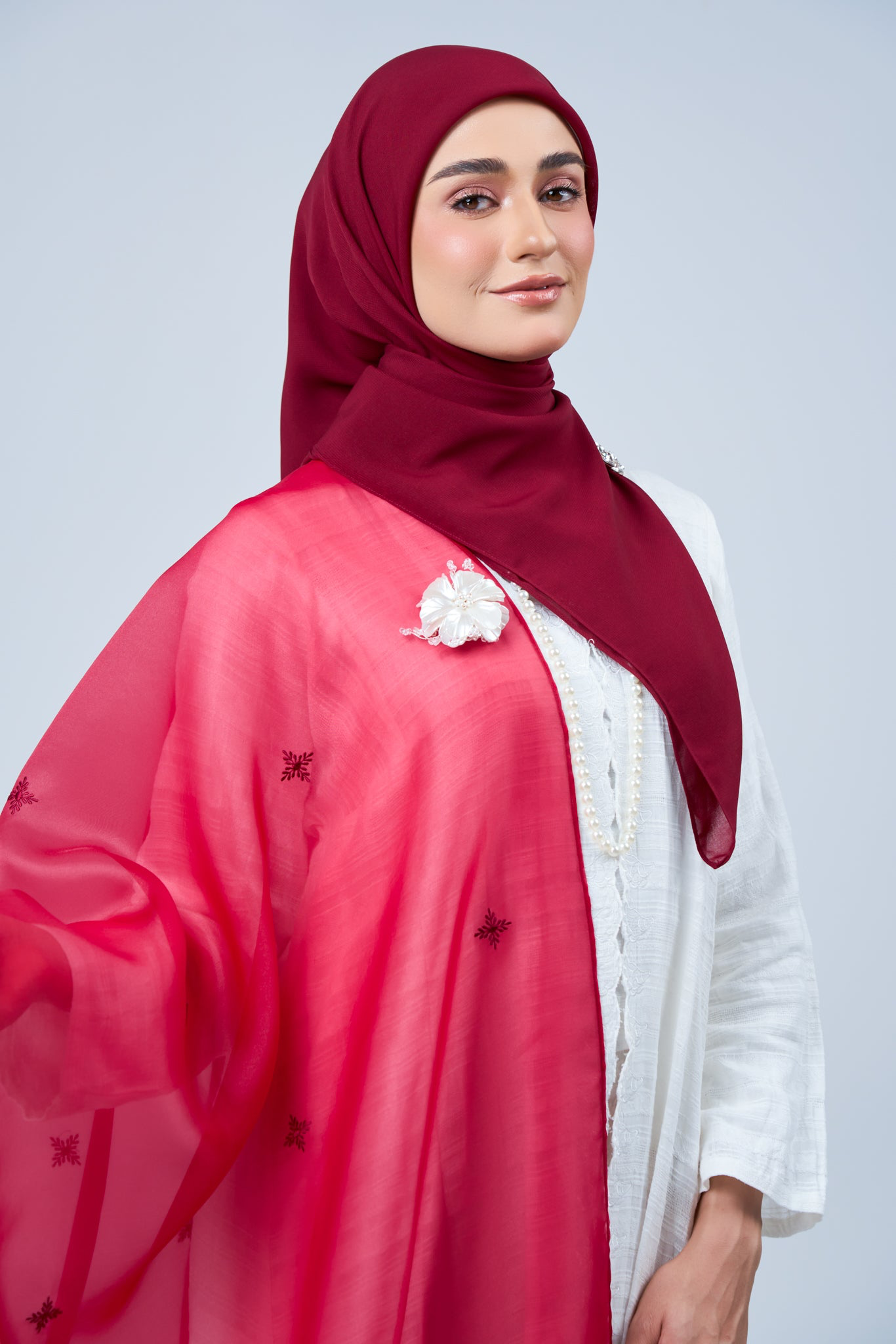 2IN1 Rhea Raya Set in Mawar [Maroon]