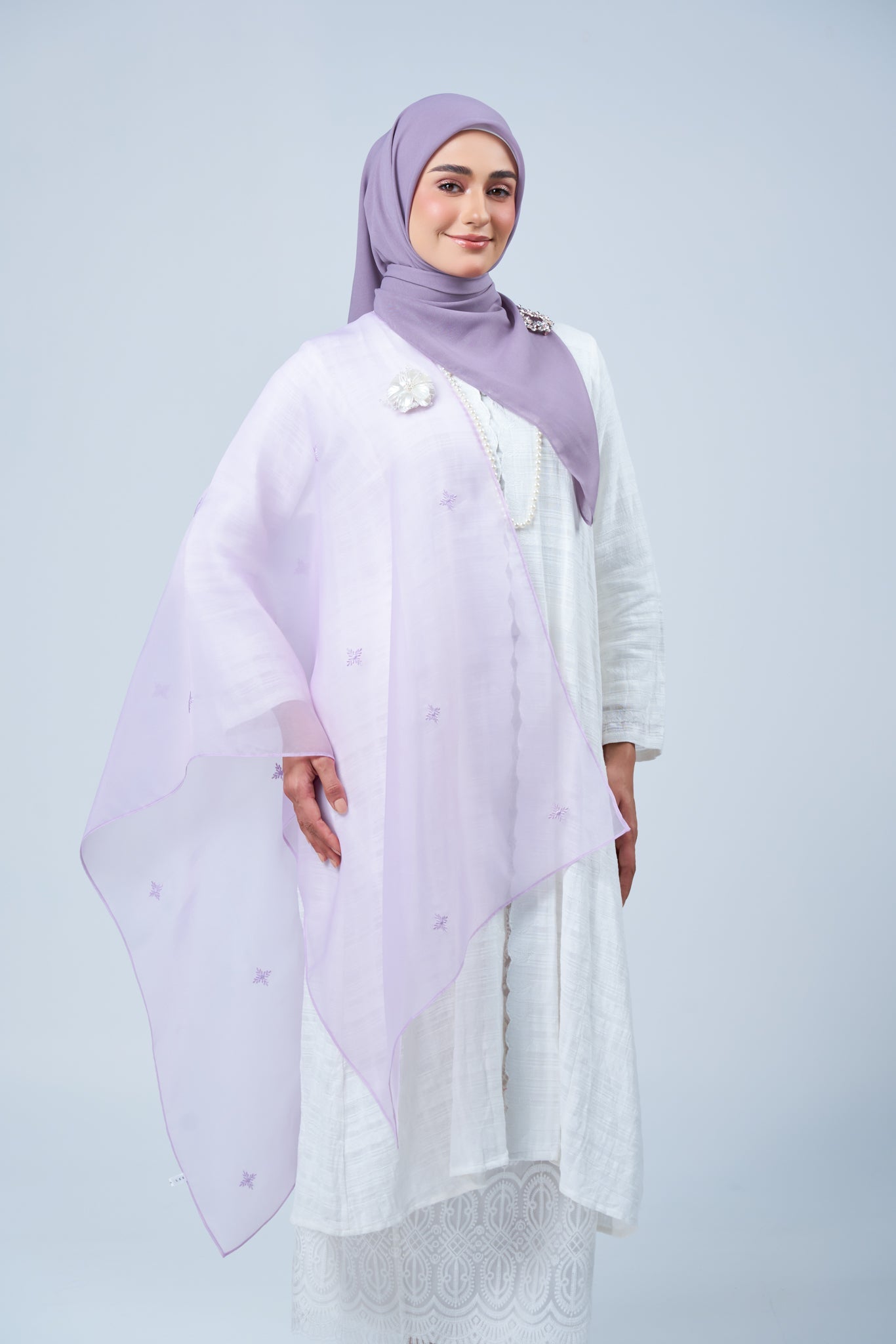 2IN1 Rhea Raya Set in Melur [Heather Purple]