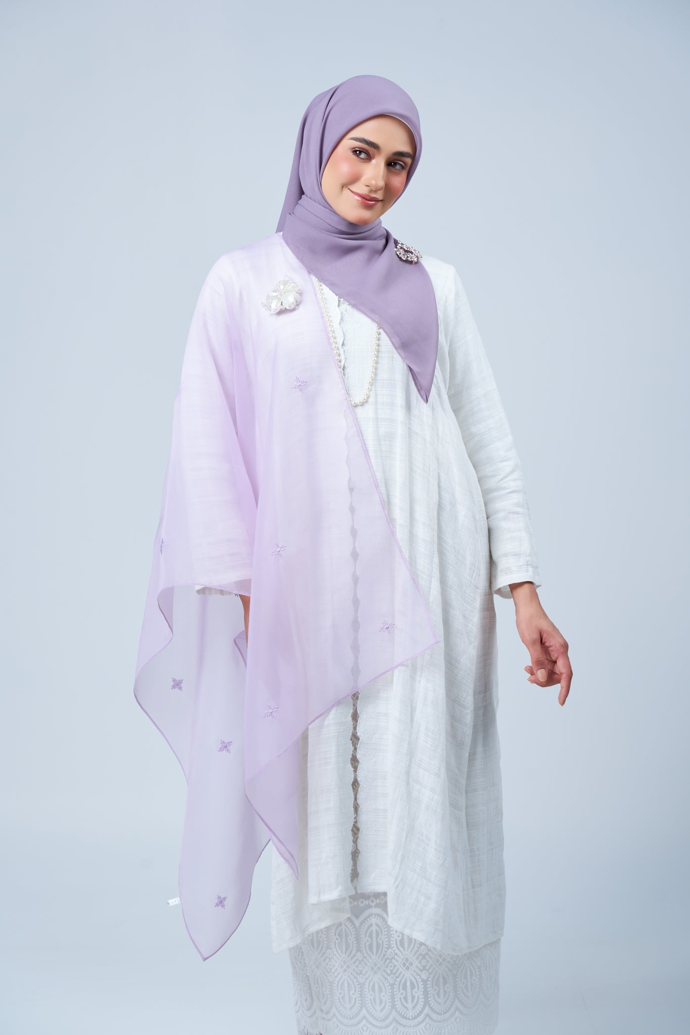 2IN1 Rhea Raya Set in Melur [Heather Purple]