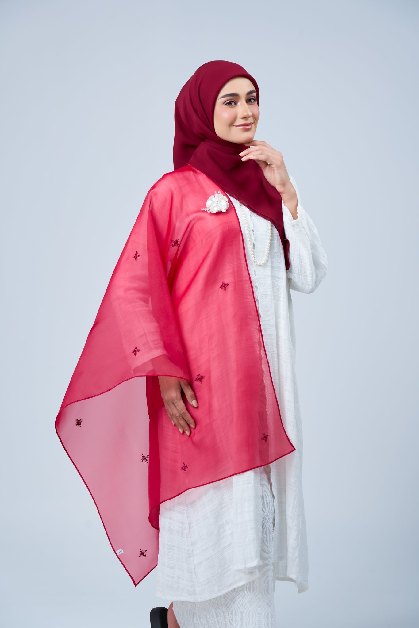 2IN1 Rhea Raya Set in Mawar [Maroon]