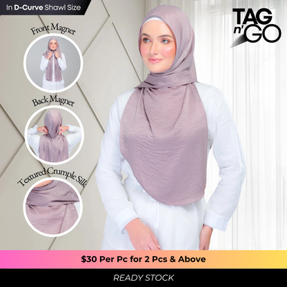 Instant Tag n' Go Shawl | Textured Silk in Ash Taupe
