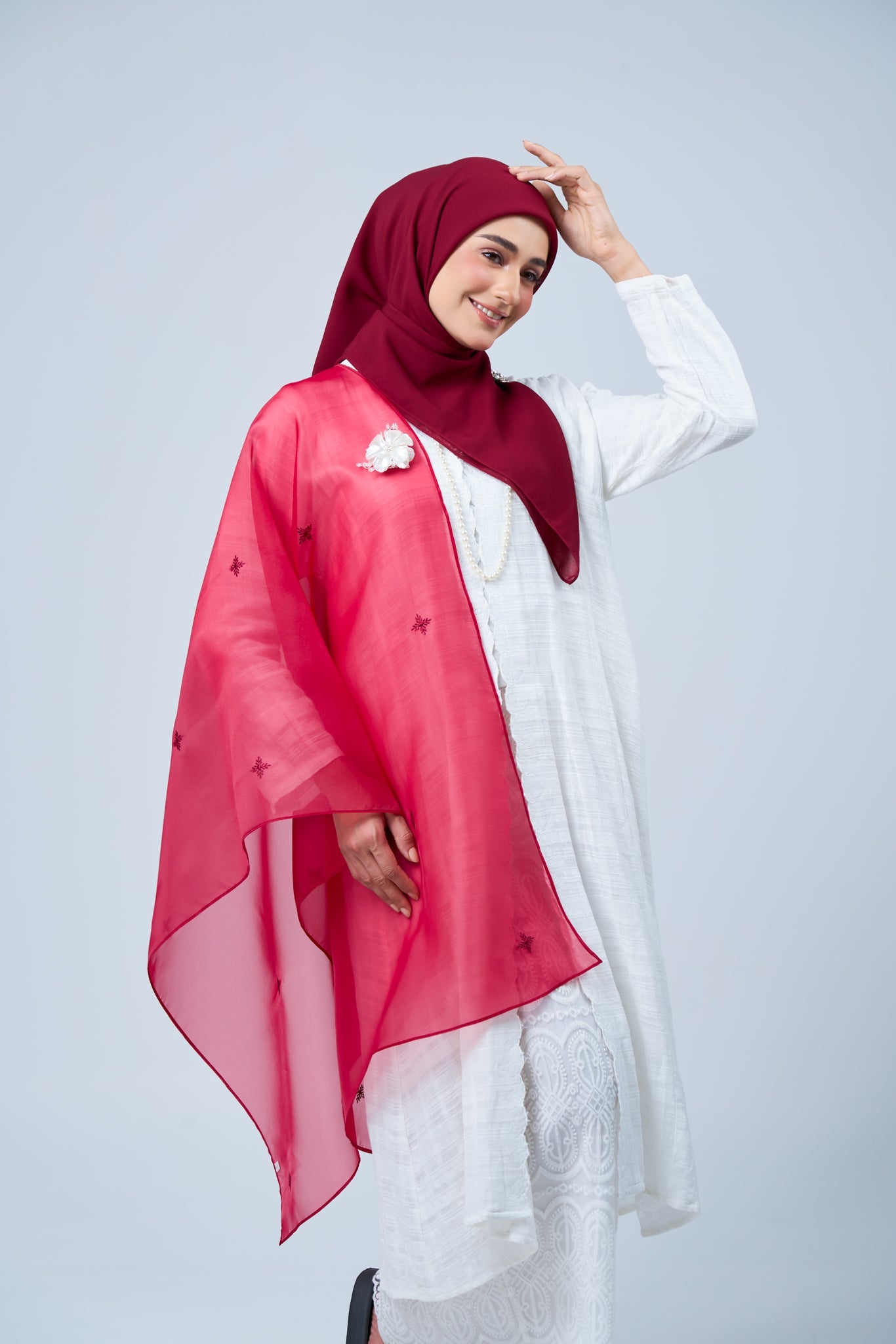 2IN1 Rhea Raya Set in Mawar [Maroon]