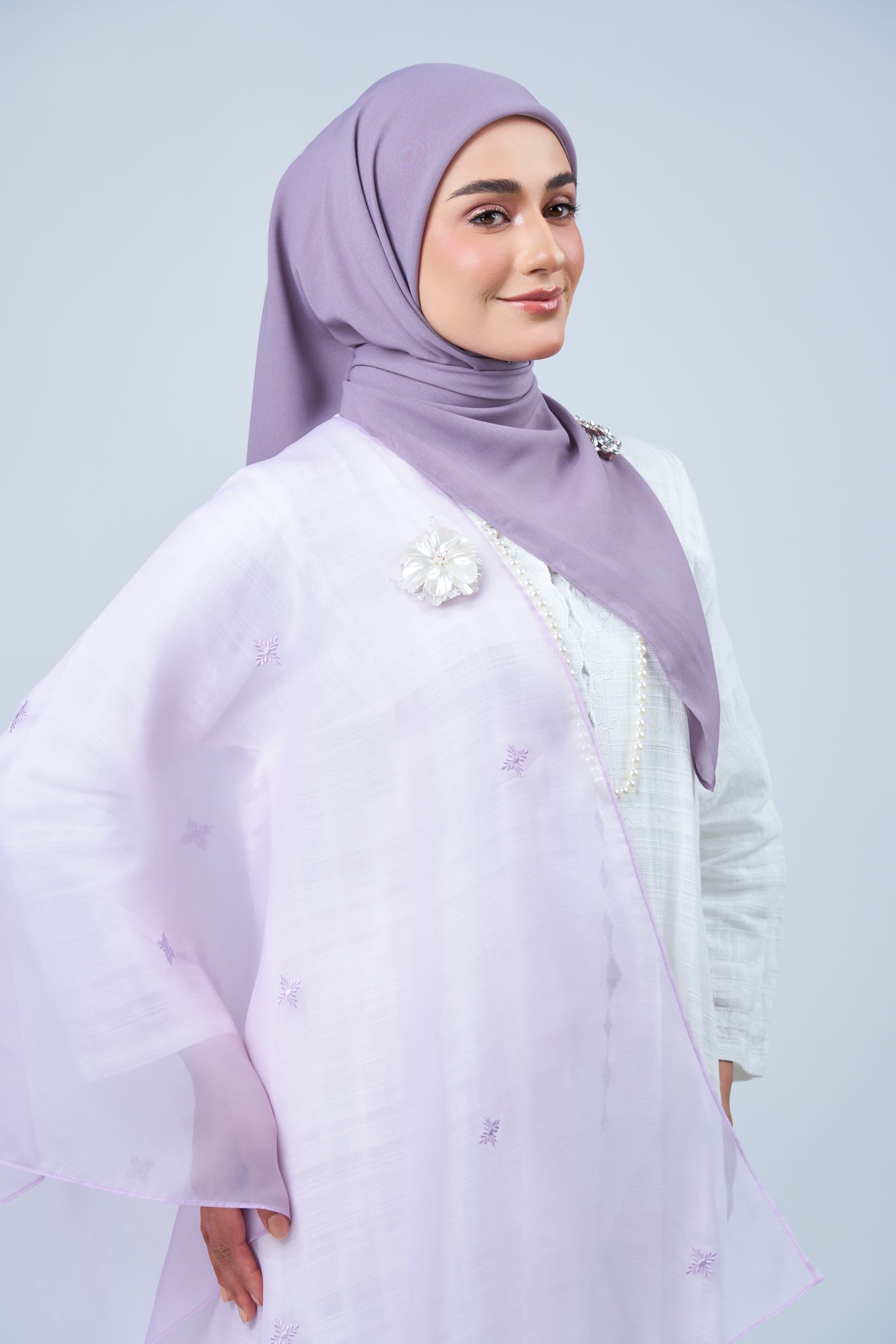 2IN1 Rhea Raya Set in Melur [Heather Purple]