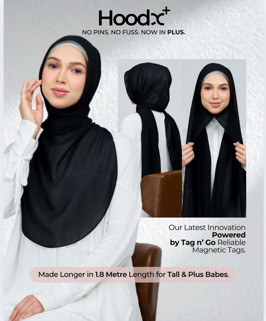 [★New] HoodX Curve [Pearl Chiffon] in Classic Black